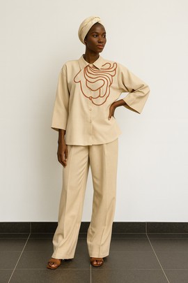 Two-piece with headwrap women dress