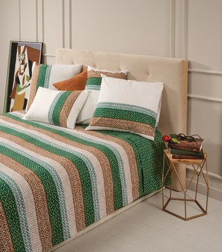 Djéliya Green Duvet Cover Set 100% Cotton 60 threads/cm2, 200x200