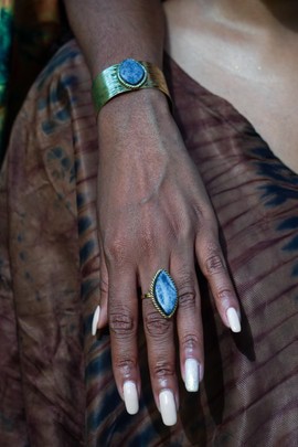 Bague bronze et Os « grey vintage »