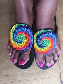 Femmes africaines Maasai sandales / sandales en cuir / sandales perlées