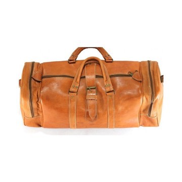 Handmade genuine leather travel bag with shoe compartment - Large weekend bag