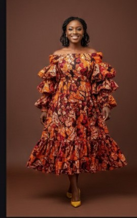 Off-Shoulder Tiered Ruffle Midi Dress Description