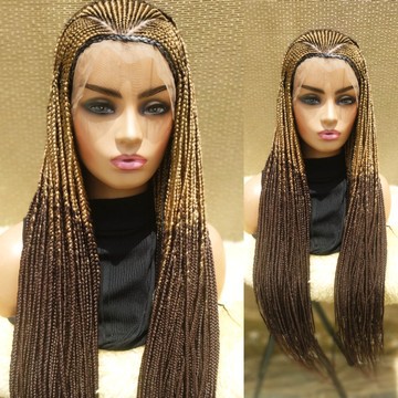 ombre v shape cornrows,lace wig 36inches
