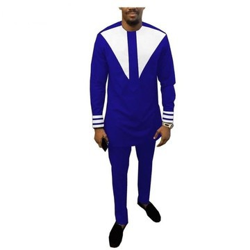 2 pièces, costume traditionnel homme africain avec pantalon assorti