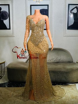 Embellished dress with tulle train, prom dress wedding dresses, engagement and evening gown