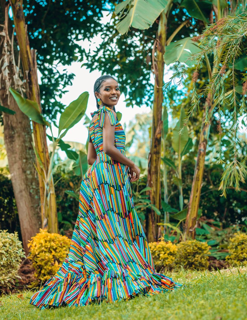 slim fit dress slacks Brenda African Print Dress For Women