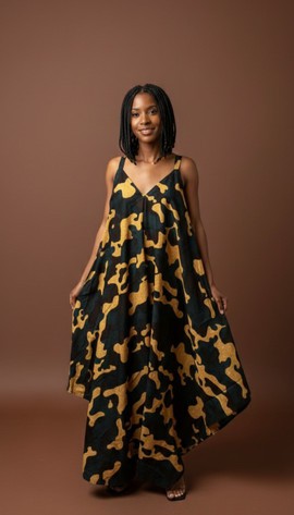 Chic Camo Print Maxi Dress