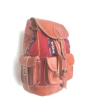 BIG SALE! Genuine Leather Pink Backpack Handmade by Cuiroma craftsmen in Morocco