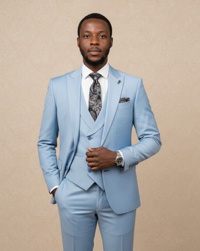 The Santorini Blue 3-Piece Suit | Modern Slim Fit Men's Wedding, Prom, &amp; Business Attire