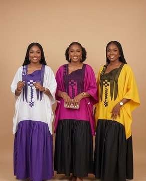Silver Metallic Jacquard Bubu Kaftan with Matching Headtie