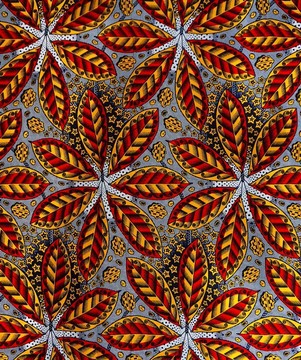 COUPON FABRIC WAX AFRICAN WEDDING FLOWER PATTERN