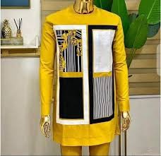 2 pièces, costume traditionnel pour homme africain avec pantalon assorti