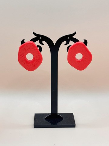 FANCY24-15 : Clous d'oreille monochrome rouge