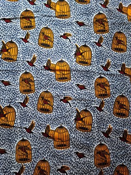 African wax fabric Ankara fabric printed wax bird cage pattern