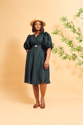 TWIST KNOT DRESS – Green