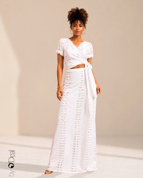 Maxi jupe stretch et son top cache coeur