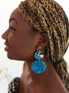 Blue wax earrings 3 levels