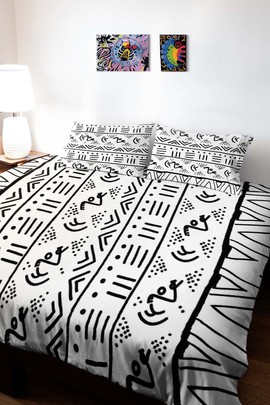 Mudcloth African Inspired Bedding Set Duvet and Pillow Covers (MORE SIZES AVAILABLE)