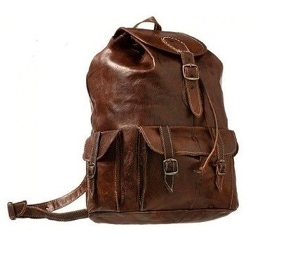 100% handmade high quality genuine leather backpack.