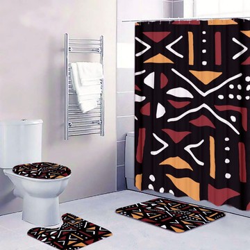 Cultural Unique Bath Mat White and Black Bathroom Rug (LARGER SIZES AVAILABLE)
