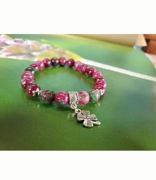 Ruby bracelet on Zoisite / natural stone / Madagascar