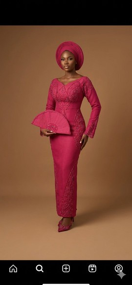 Women's Embroidered Monochromatic Traditional Gown Set
