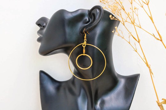 Boucles d’oreilles en laiton, boucles d’oreilles africaines, boucles d’oreilles élégantes, boucles d’oreilles Dangle et drop, cadeau de Noël