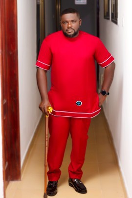 Manuel Fashion Red Kaftan with White Trim