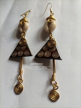 African brass earrings, brass jewelry
