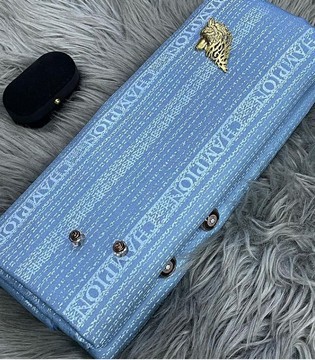Damassé bleu pour hommes, tissus pour hommes (6 yards)