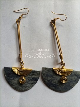 African brass earrings, brass jewelry