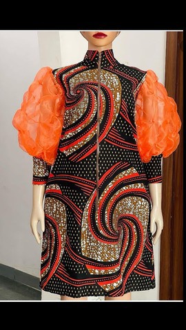 Robe évasée mi-longue africaine Bibitayo