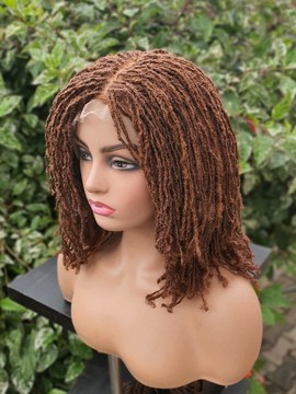 Light Aurburn full lace layered sisterlocs wig ,synthetic dreads wig,skinny locs wig
