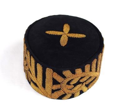 Velvet Stoned Crown Wedding Hat, Traditional Beaded Cap, African Mens Hat, African Wedding Hat