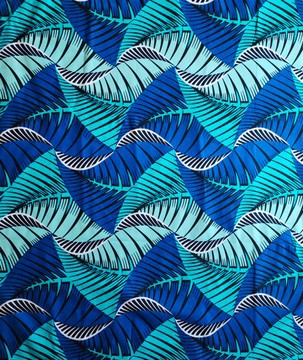 African wax fabric Ankara fabric printed wax pattern Belle vie on a black background