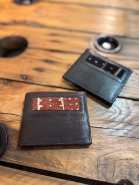 PORTEFEUILLE en cuir &amp; Bogolan