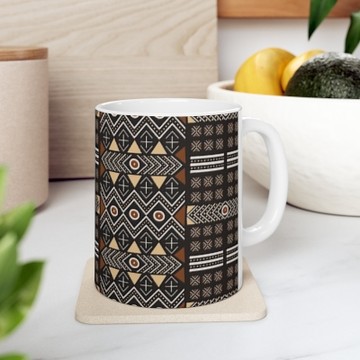Bogolan Bliss in Every Sip: Coffee Mugs for Africa print Aficionados