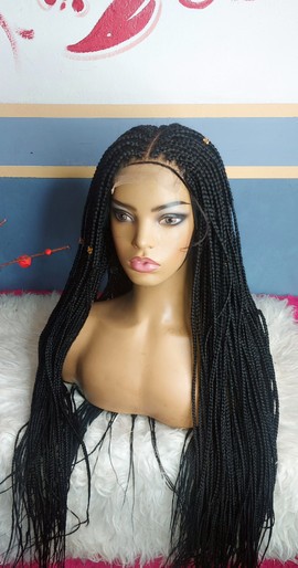 Braided wigBox braided  wig  lace front  wig faux locks dreadlocks wig goddess locks wig