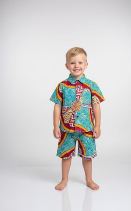 Ensemble Chemise et Short en Wax – Style chic et décontracté