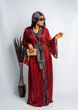 Elegant Woman Luxury Lace and Satin Kimono for Weddings/Special occasions/Plus size