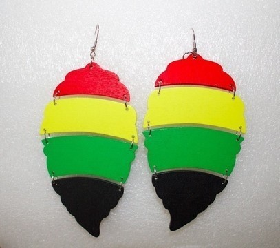 Boucles d'oreilles en bois "TRICOLOR"