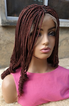 Perruque de tresses, perruque pour femmes noires, perruque frontale, tresses de boîte, livraison gratuite