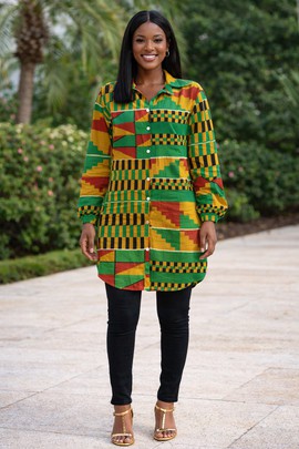 The Kente Tribe Shirt Dress – Power, Worn Softly