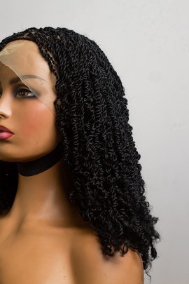 Spring twist hair on frontals wig
