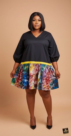 Bisola Black Drop-waist Mini Dress