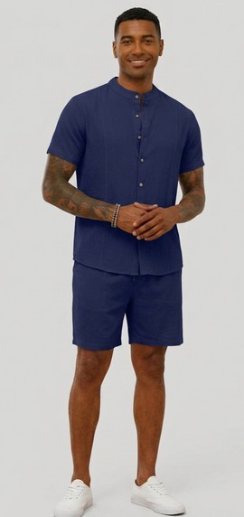 Men's 2-piece summer co-Ord | Nigerian men's fashion | button up Shorts set
