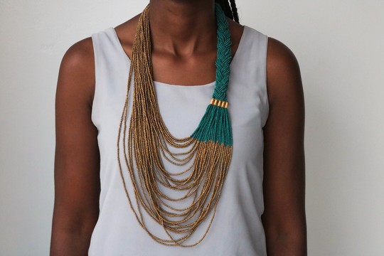 African beaded necklace, Fringe necklace, Maasai necklace,Zulu necklace