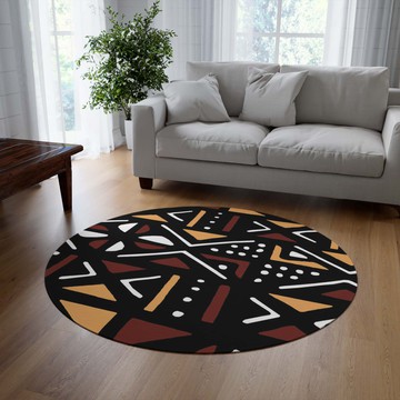 Bogolan Colorful Rug for Living Room Afro Bohemian Carpet (LARGER SIZES AVAILABLE)