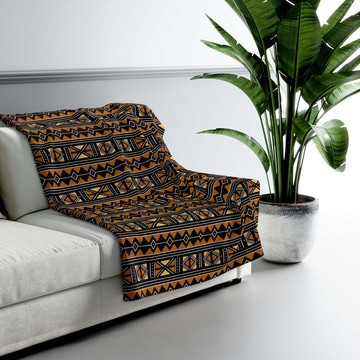 Modern African Throw Blankets Tribal Print Brown (MORE SIZES AVAILABLE)