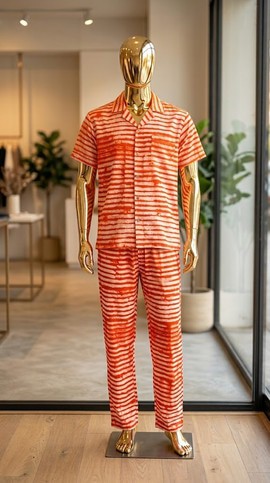 Men's cotton shirt and trouser set